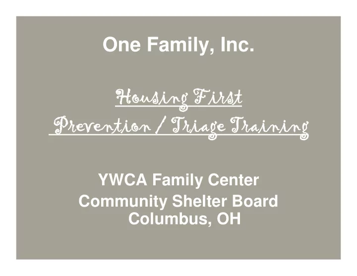 housing first housing first prevention triage training