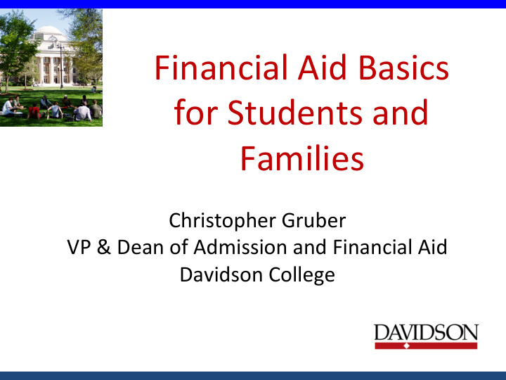 financial aid basics for students and families
