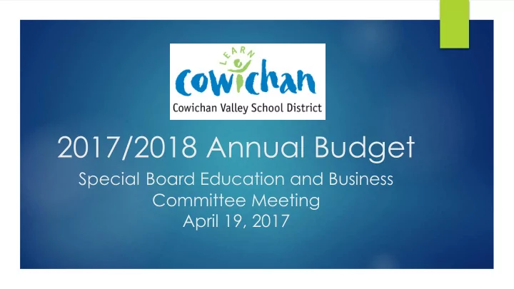 2017 2018 annual budget