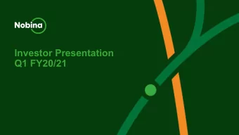 Investor Presentation  Q1 FY20/21  Contract migration and covid-19 put pressure on both  sales and