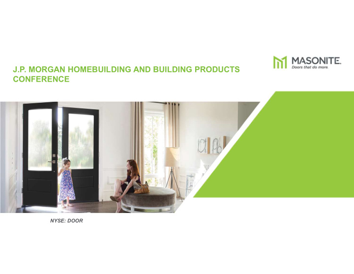 j p morgan homebuilding and building products conference