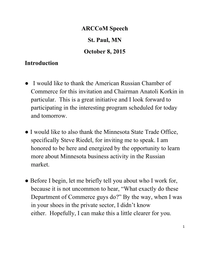 arccom speech st paul mn october 8 2015 introduction