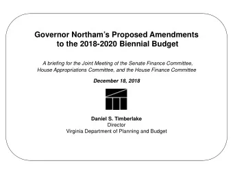 Establishing the Starting Point  and  Changes in the Starting Balance  The current budget, Chapter