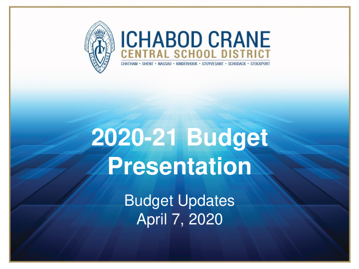 2020 21 budget presentation