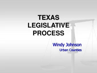LEGISLATIVE  PROCESS  Windy Johnson  Urban Counties  Im Just a Bill  How a Bill Becomes a Law