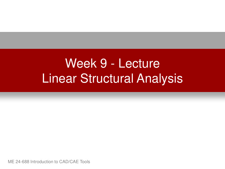 linear structural analysis