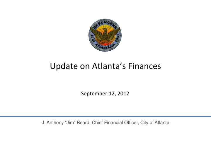 update on atlanta s finances
