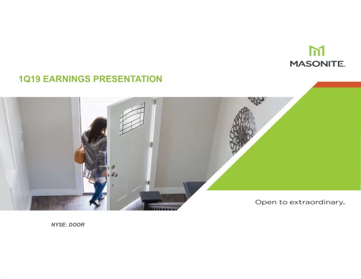 1q19 earnings presentation