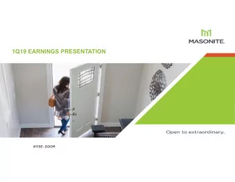 1Q19 EARNINGS PRESENTATION  NYSE: DOOR  Safe Harbor / Non-GAAP Financial Measures  SAFE HARBOR /