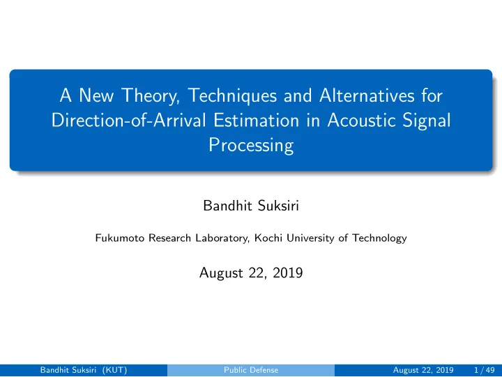 a new theory techniques and alternatives for direction of