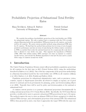 Probabilistic Projection of Subnational Total Fertility  Rates  Hana   Sev  c  kov  a,