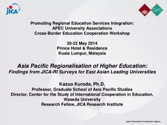 Promoting Regional Education Services Integration:  APEC University Associations  Cross-Border