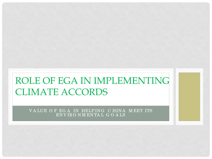 role of ega in implementing climate accords