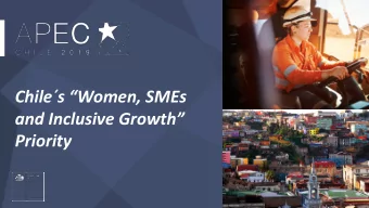 Chile  s Women, SMEs  and Inclusive Growth  Priority  The need for evidence-based  research