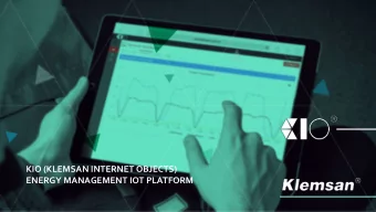 KIO (KLEMSAN INTERNET OBJECTS)  ENERGY MANAGEMENT IOT PLATFORM  Table of Contents  Industry 4.0