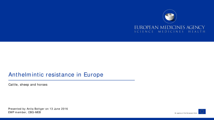 anthelmintic resistance in europe