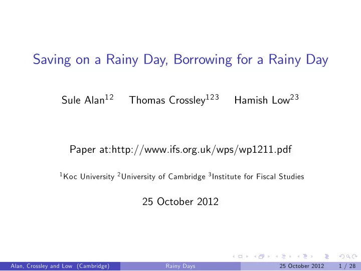 saving on a rainy day borrowing for a rainy day