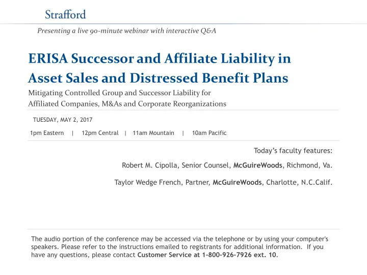 erisa successor and affiliate liability in asset sales