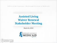 assisted living waiver renewal stakeholder meeting