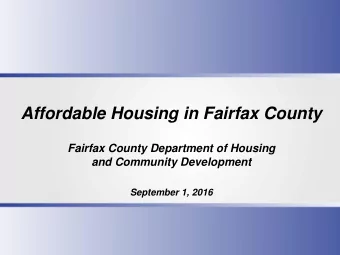 Affordable Housing in Fairfax County  Fairfax County Department of Housing  and Community