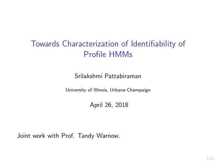 towards characterization of identifiability of profile