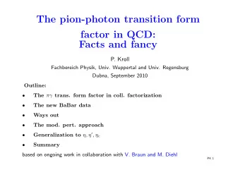 The pion-photon transition form  factor in QCD:  Facts and fancy  P. Kroll  Fachbereich Physik,