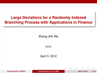 Large Deviations for a Randomly Indexed  Branching Process with Applications in Finance  Sheng-Jhih