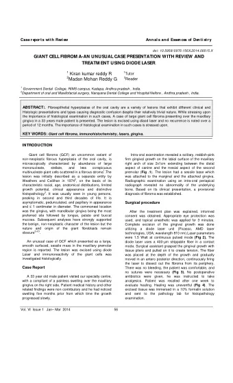 nti stry  Case  re  ports with Re  vi e  nce  s of De doi: 10.5958/ 0976-156X.2014.00015.X  GIANT
