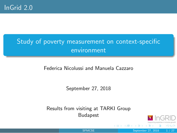 ingrid 2 0 study of poverty measurement on context