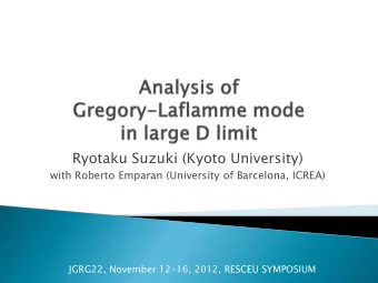 Ryotaku Suzuki (Kyoto University)  with Roberto Emparan (University of Barcelona, ICREA)  JGRG22,