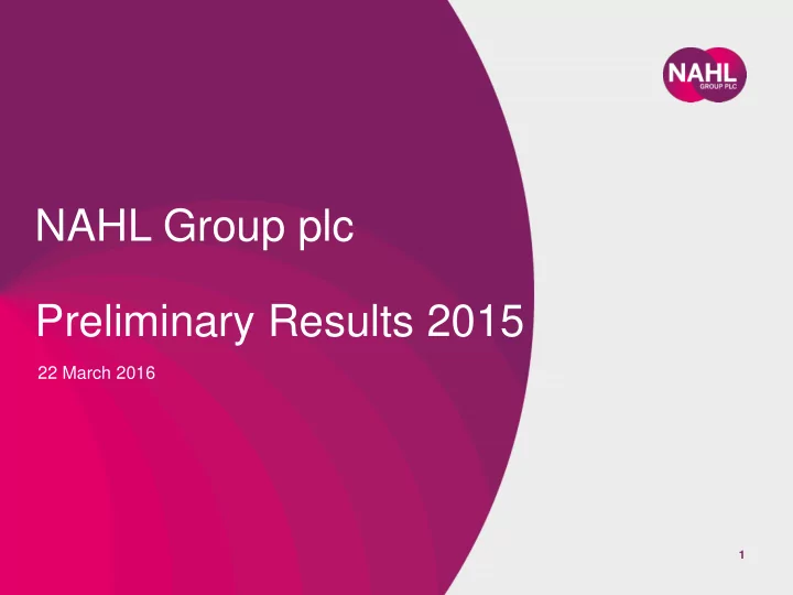 preliminary results 2015