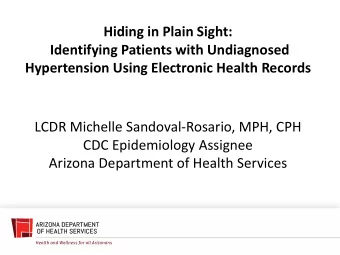 LCDR Michelle Sandoval-Rosario, MPH, CPH  CDC Epidemiology Assignee  Arizona Department of Health