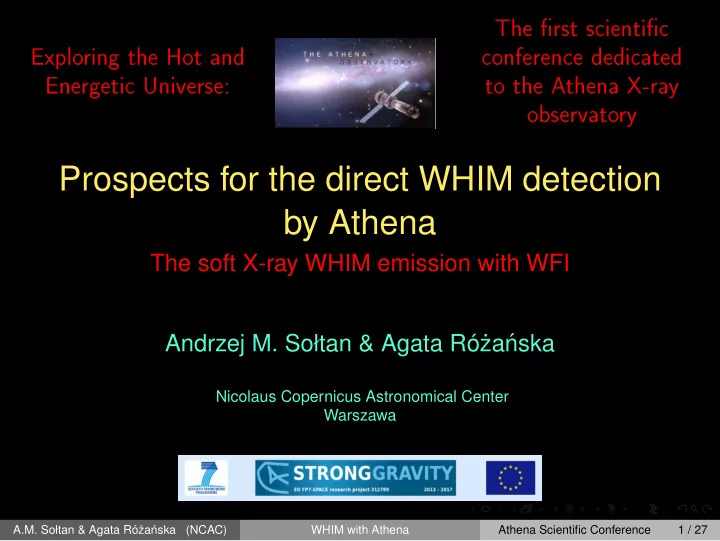 prospects for the direct whim detection by athena