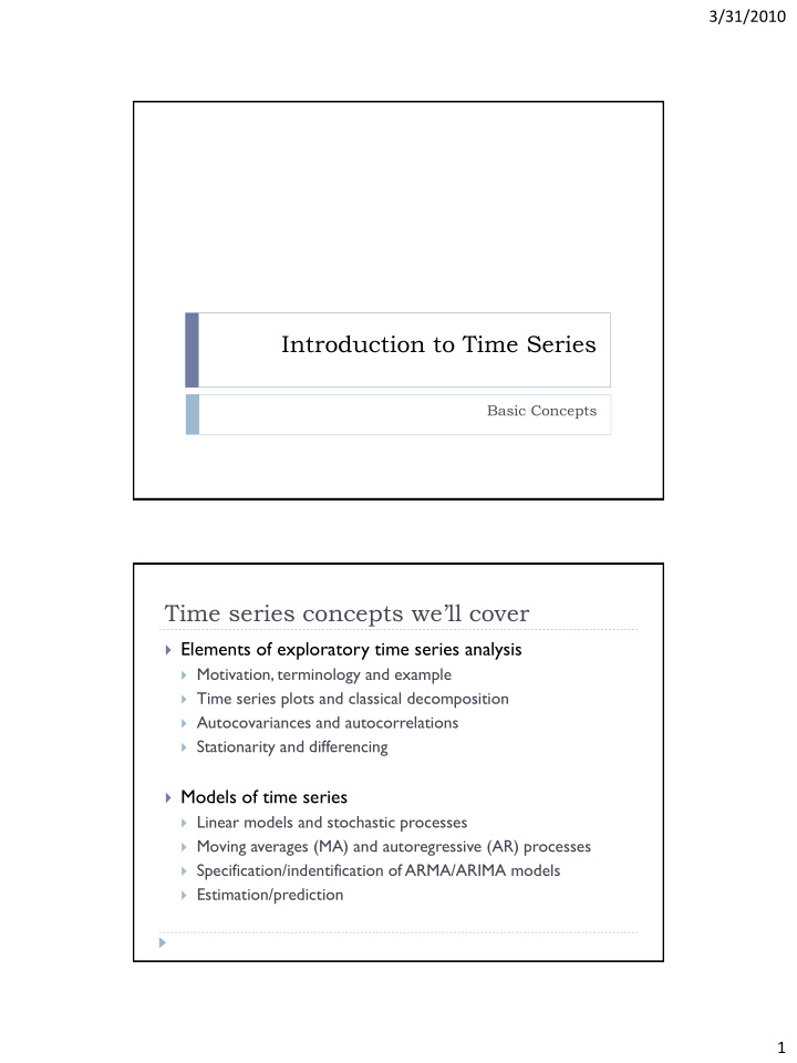 introduction to time series