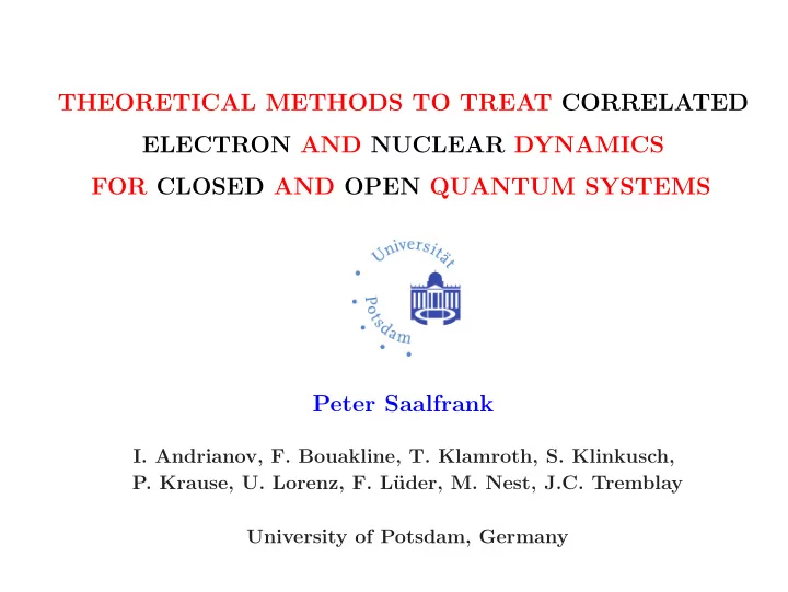 theoretical methods to treat correlated electron and