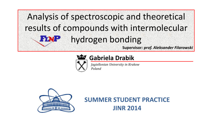 analysis of spectroscopic and theoretical