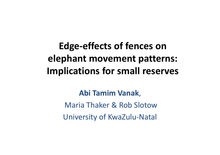 edge effects of fences on elephant movement patterns