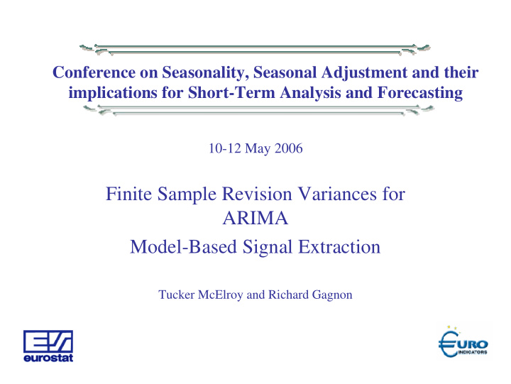 finite sample revision variances for arima model based