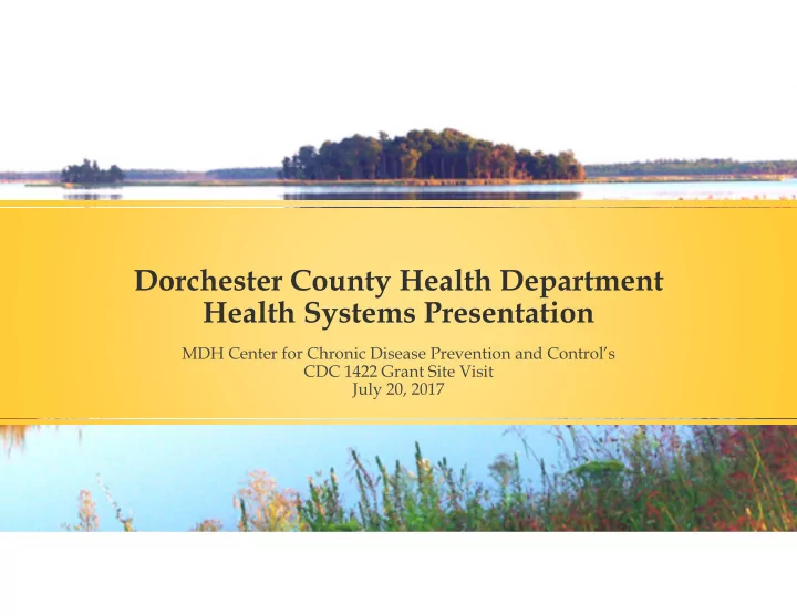 dorchester county health department health systems