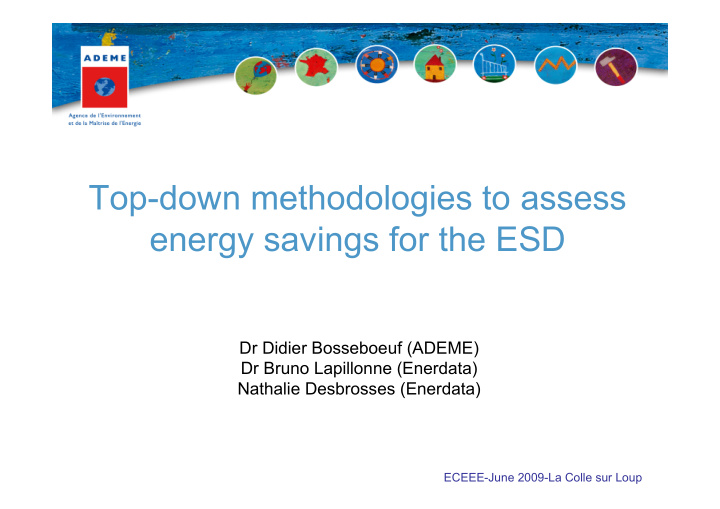 top down methodologies to assess energy savings for the