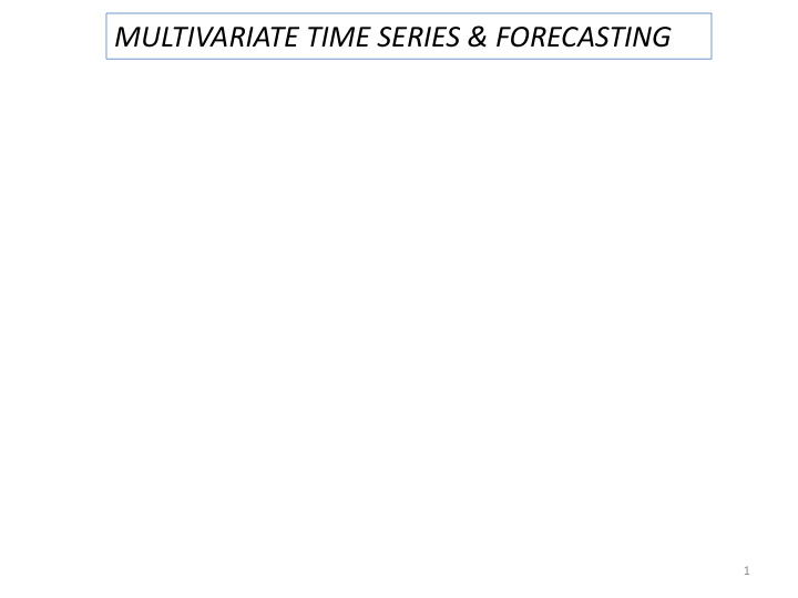 multivariate time series forecasting