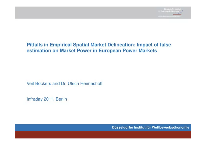 pitfalls in empirical spatial market delineation impact