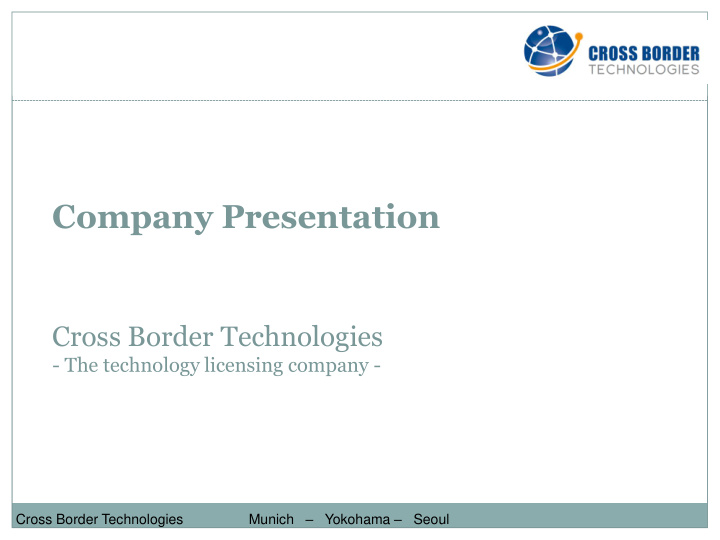cross border technologies the technology licensing