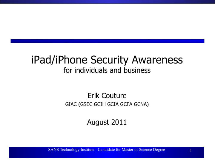 ipad iphone security awareness
