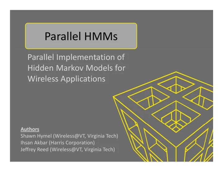 parallel hmms