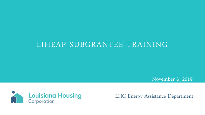 liheap subgrantee training