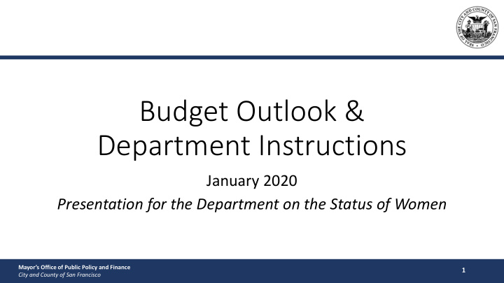 budget outlook department instructions
