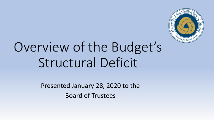 overview of the budget s structural deficit