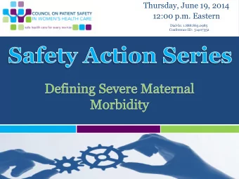 Thursday, June 19, 2014  12:00 p.m. Eastern  Dial-In: 1.888.863.0985  Conference ID:  51407352