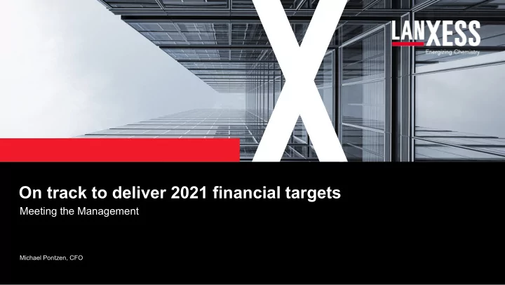 on track to deliver 2021 financial targets
